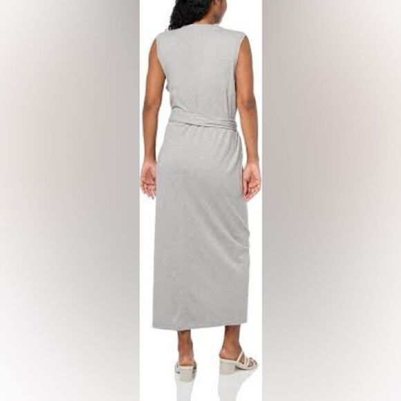 Vince NWT Cotton Knit Midi Dress in Heather Gray Size XL - Picture 4 of 4
